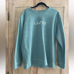 LGND Supply Co Pigment Dyed Crewneck Pullover Sweatshirt Medium Blue Teal